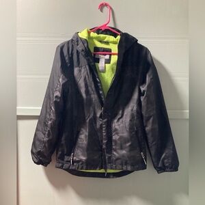 Champion Kids Black Raincoat with Neon Green Lining
